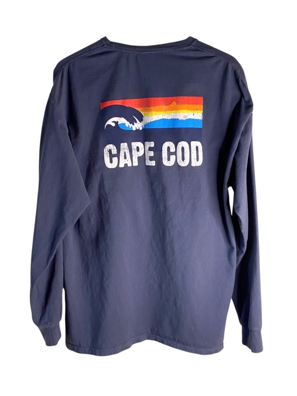 Comfort Colors Cape Cod MA Long Sleeve Comfort Wash Soft Blue T-shirt XL